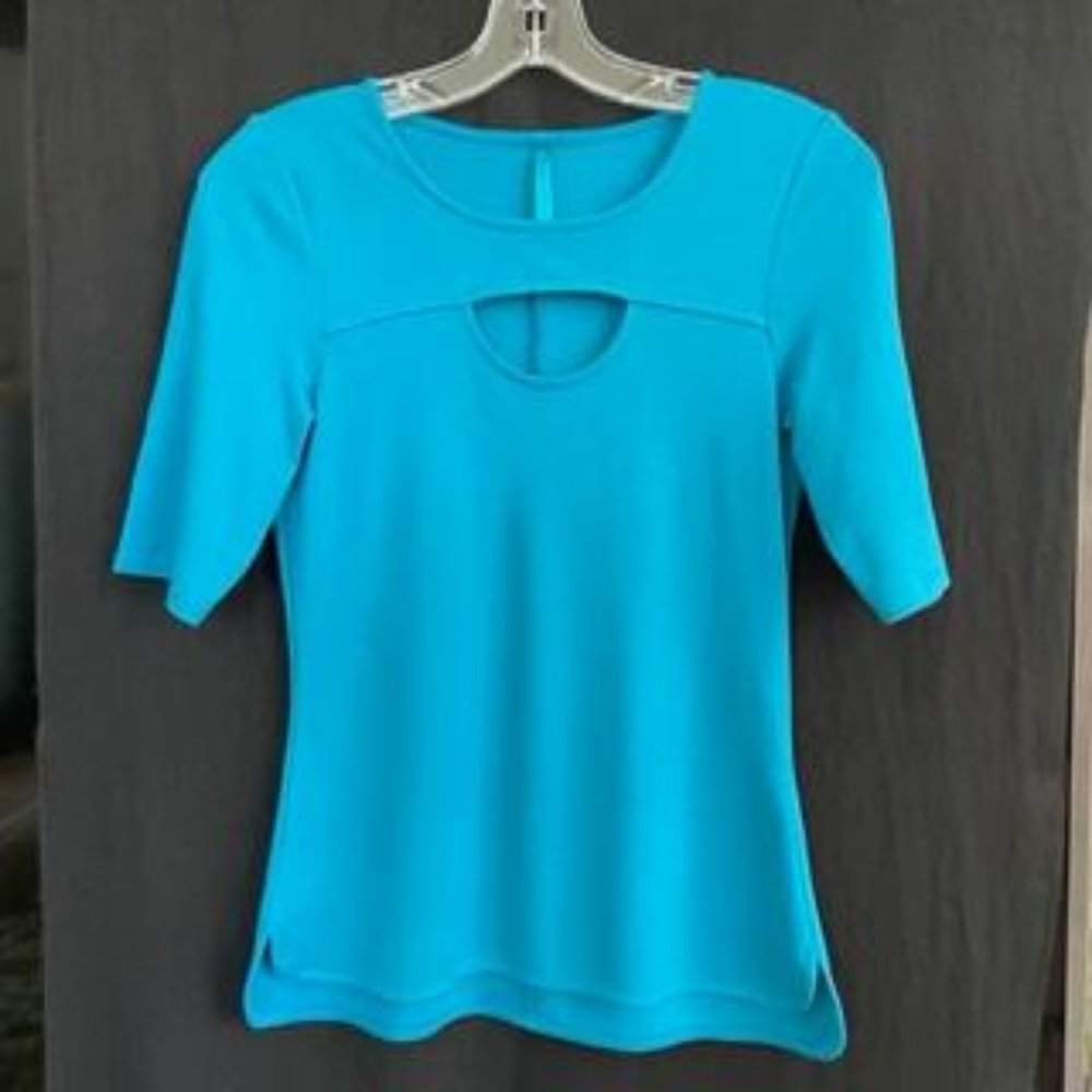 Karen Millen Turquoise Top with Cut Out, Sz 6 UK 10